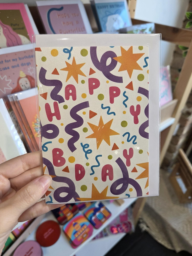 Colourful Confetti Happy Birthday Greetings Card - MD-027