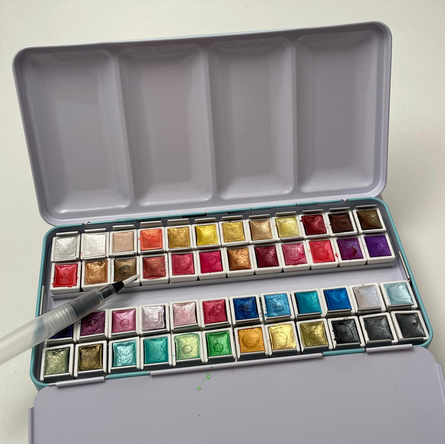 Aquarell Glanzfarbkasten 48er inkl. Wassertankpinsel