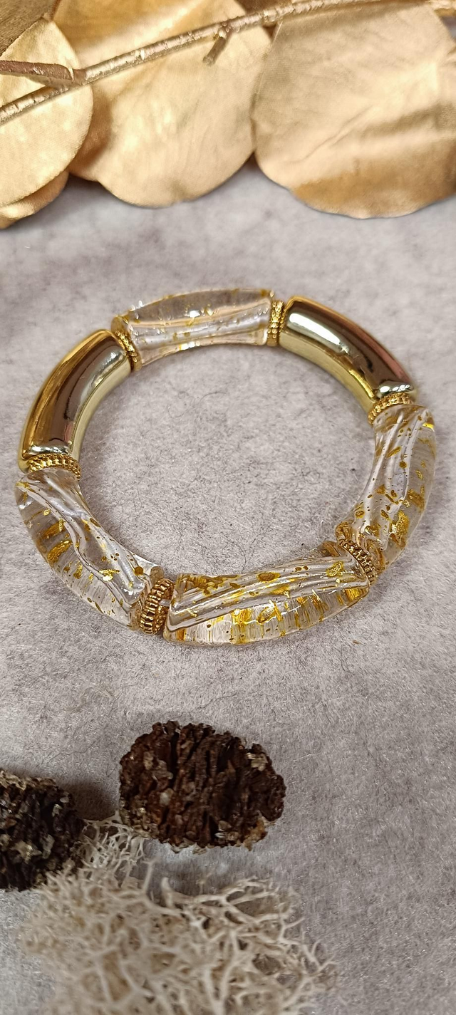 Bracelet perles dorées