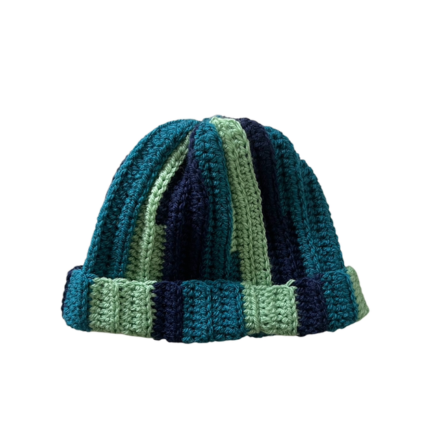 Bonnet bleu vert