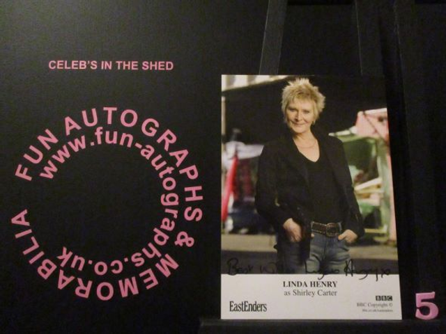 Linda Henry (Shirley Carter) Authentic Autographed EastEnders 6x4 Cast Card (5)