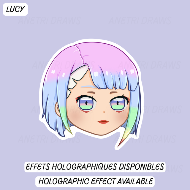 Sticker visage mignon Cyberpunk | Lucy