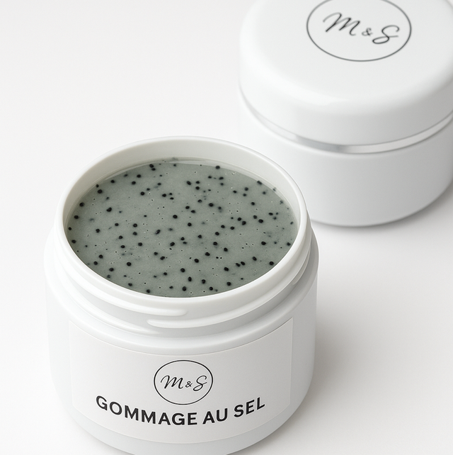 Gommage Purifiant au Sel & Graines de Thé – 100 % Naturel, Spécial Peaux Grasses et Acnéiques 
