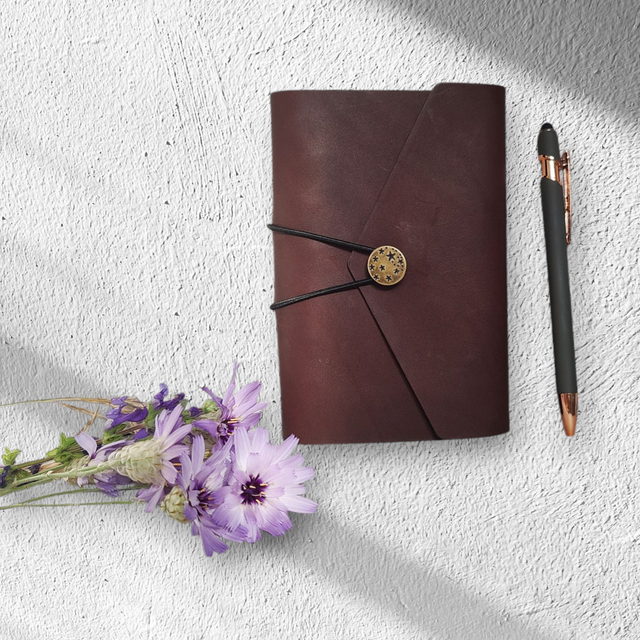 📒 Carnet / Agenda en cuir – Classeur format A7 – Fabrication artisanale