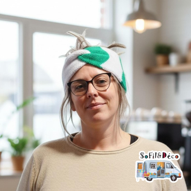 Bandeau tricot croisé