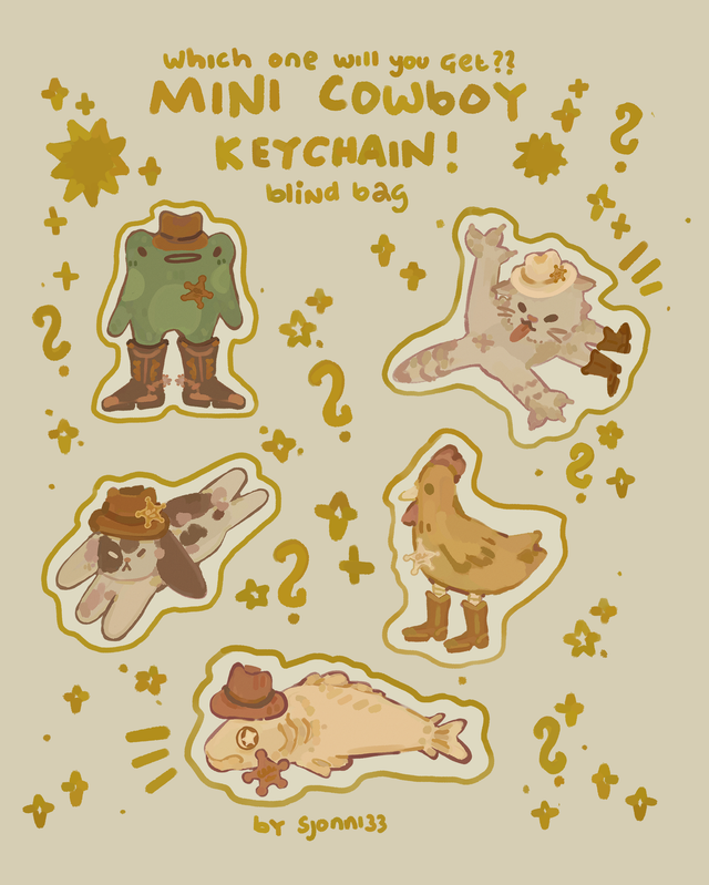 cowboy critters - acrylic keychain blind bag