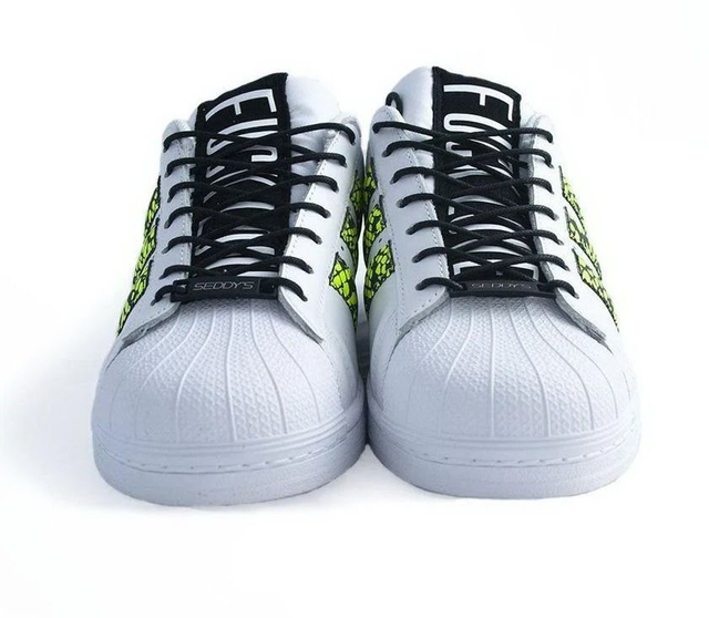 504SUCALLO - ADIDAS CUSTOM SCARPA SUPER STARS APPLICAZIONI