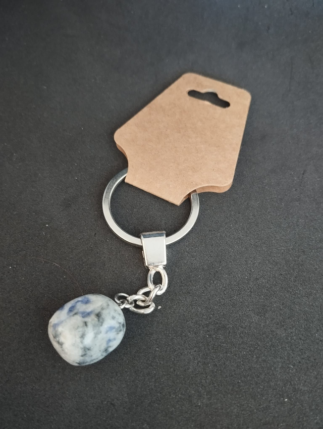 Porte clé en lapis lazuli avec calcite