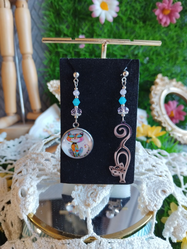 boucles d'oreilles chat