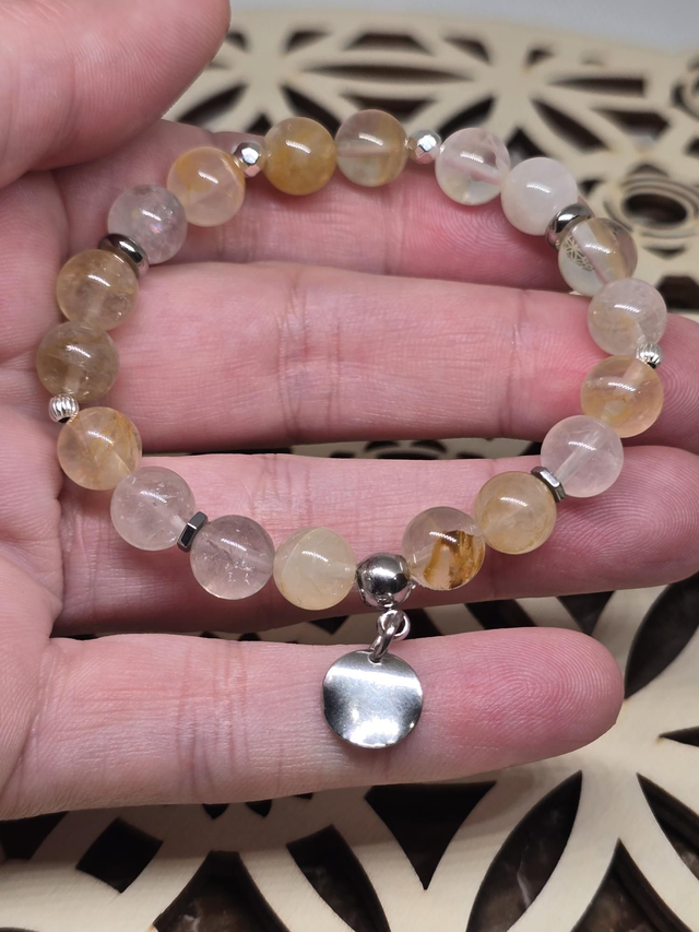 Bracelet Quartz Hématoïde jaune 0,8 cm