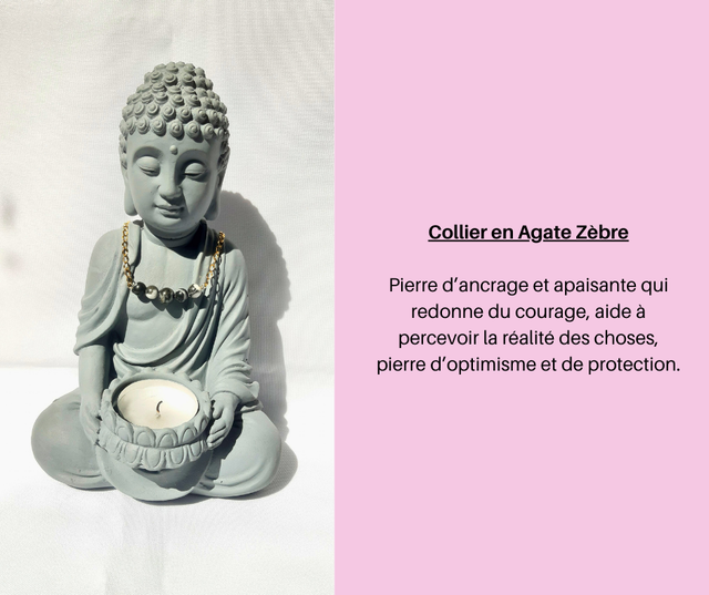 19- Collier en Agate Zèbre