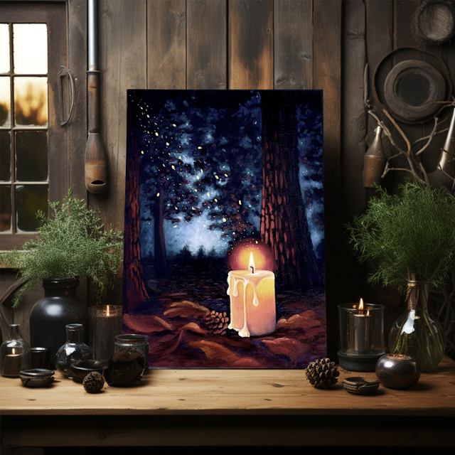 Original Painting Woodland Light