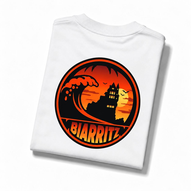 T-shirt blanc Belza Halloween orange