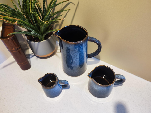 Two Tone Glazed Blue Jug