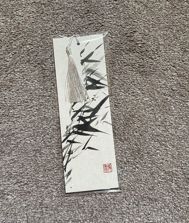 Hand painted original bamboo bookmark