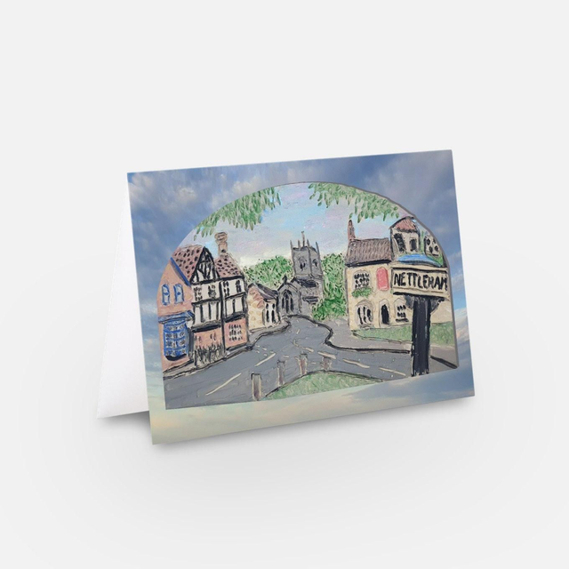 Nettleham Village Lincs ceramic artwork greeting card