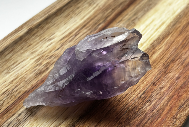 Raw Amethyst Rutilated Quartz Wand (A)