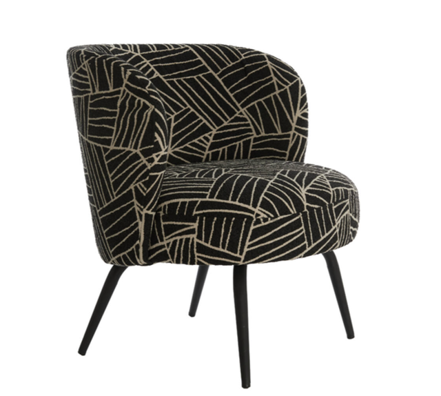 DIEYDA black-white+black - Chair 68x67x72 cm 