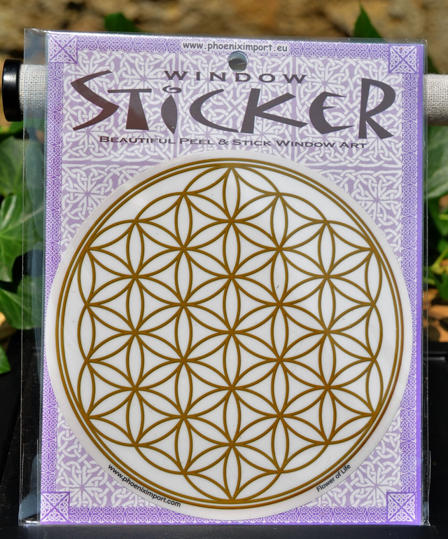 Adhésif verre/fenêtre Fleur de vie couleur d&#039;or 