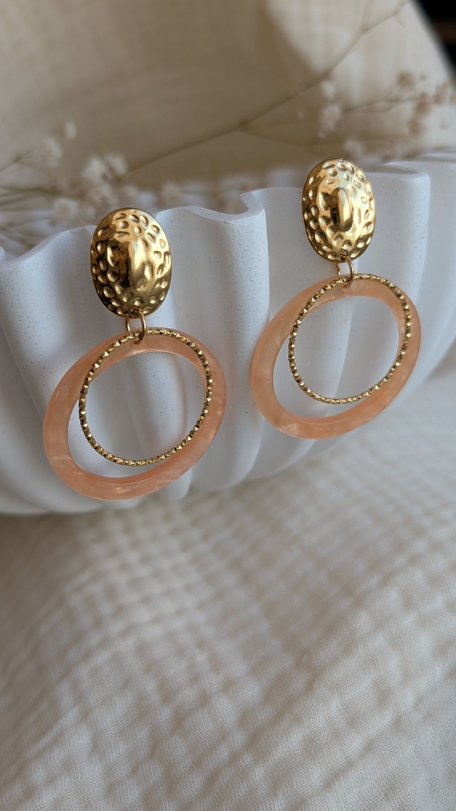 Boucles d'oreilles SIDONIE pêche nacré