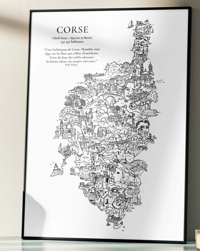 AFFICHE CARTE DE CORSE
