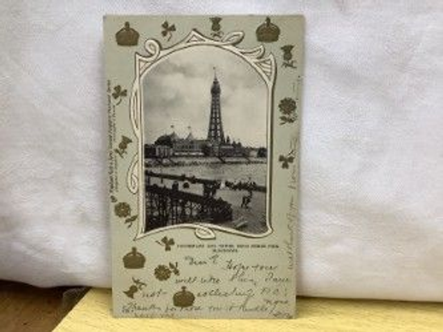 Promenade and Tower from North Pier, Blackpool, Posted 1903 Raphael Tuck &amp; Sons. Antique Postcard Our Ref No. R478 £2.50
