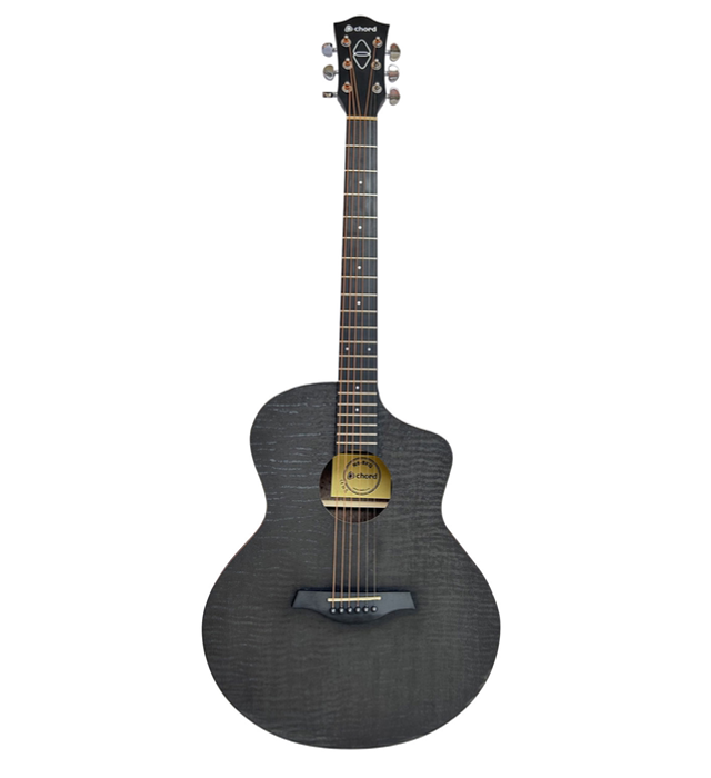 Chord Nomad Series Electro-Acoustic Guitar Black Quilted Maple