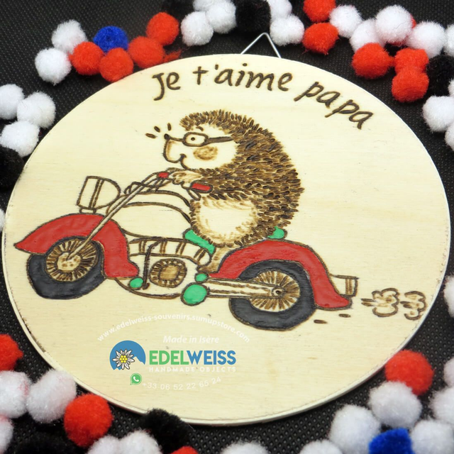 Hérisson moto … je t'aime papa