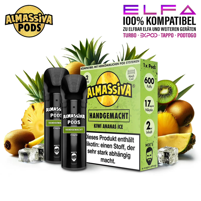 Almassiva Pods Handgemacht - Kiwi Ananas Ice 