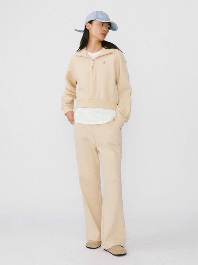 100% Cotton Two-Piece Leisure Suit - Apricot