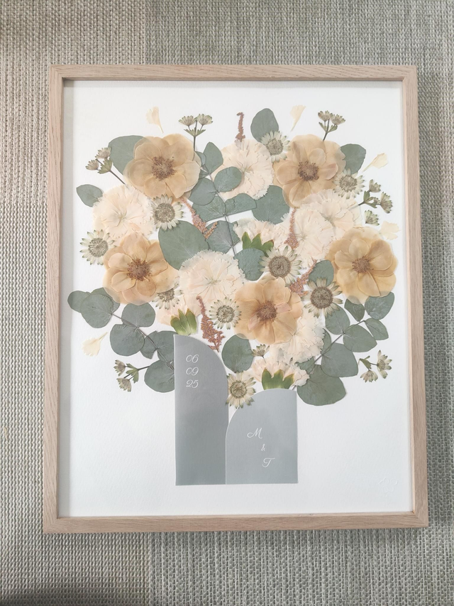 Herbier conservation de bouquet sur papier