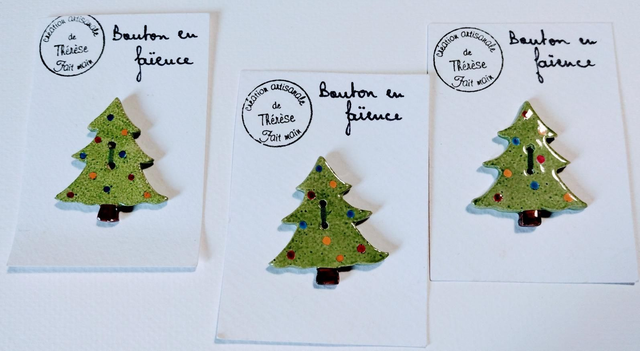 Boutons sapin de Noël 
