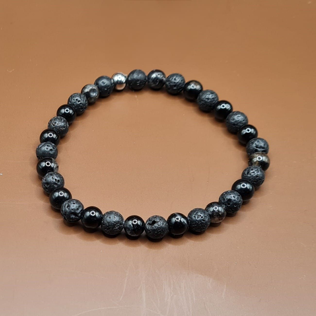 Bracelet Pierre de lave – tourmaline noire