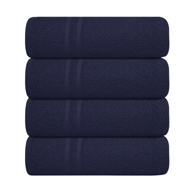 Luxury Soft Cotton Chevron Bath Sheet Navy sized at 80cm x 140cm