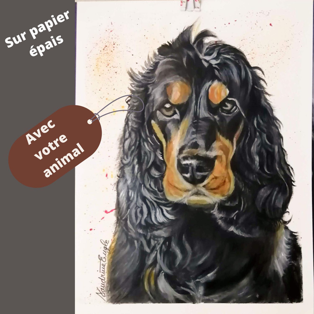 Portrait animalier sur papier 20/30