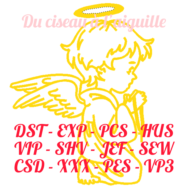 fichier broderie ange prieur Taille 10x10 / 12 Formats