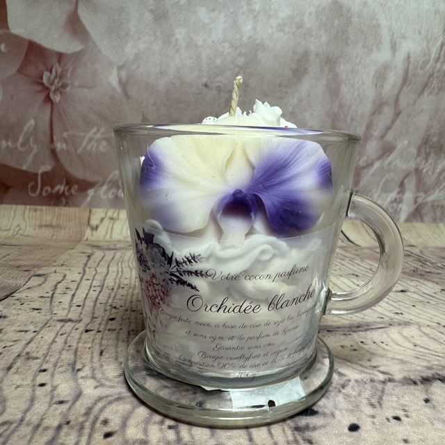 Bougie exquise orchidée blanche