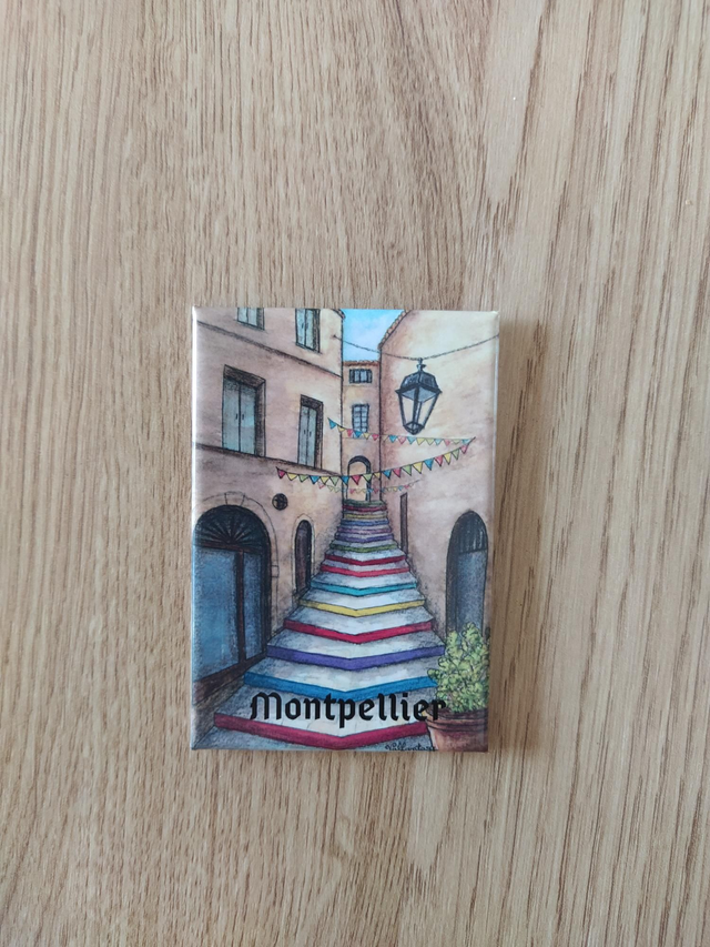 Magnet "Montpellier, Rue du Bras de Fer" 7,8 x 5,3cm