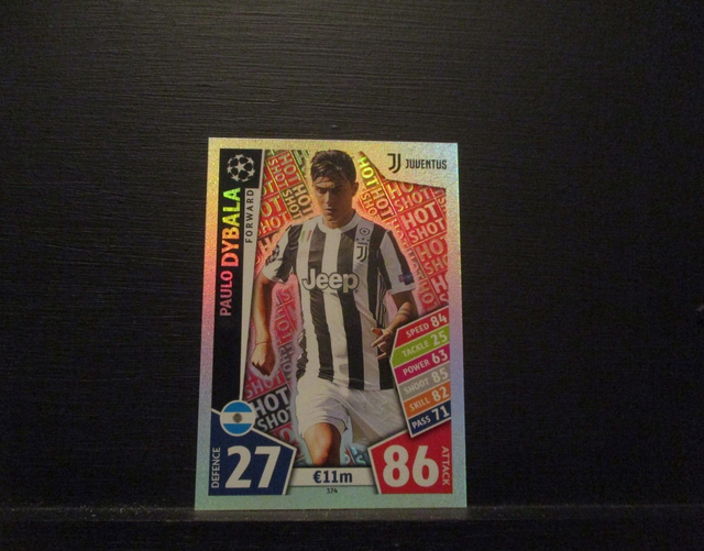 Paulo Dybala - UEFA Champions League Match Attax 2017/18 Original Trading Card #374