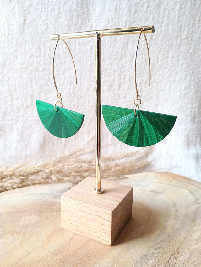 Boucles d'oreilles DEMI-LUNE Éventail