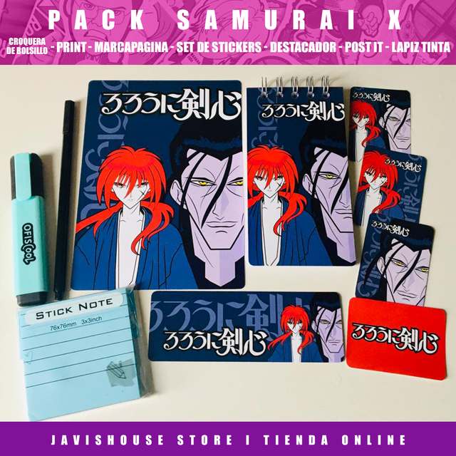 Pack Papelería Samurai X 