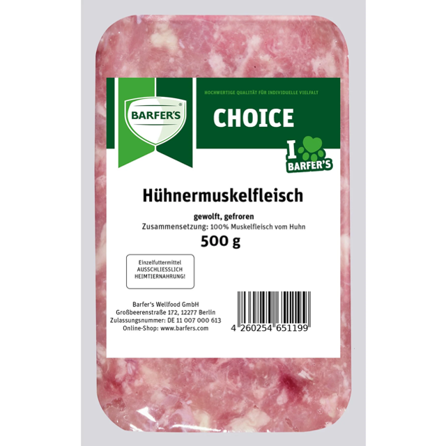 Hühnermuskelfleisch gewolft 500g