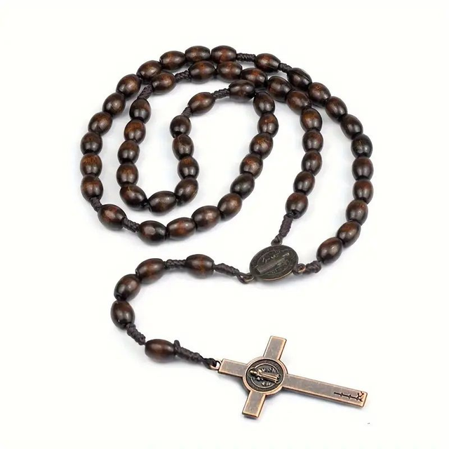 Chapelet en perles de bois, unisexe chapelet catholique