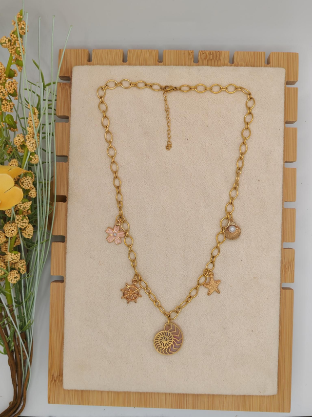 Collier Chaîne Pampilles Rose