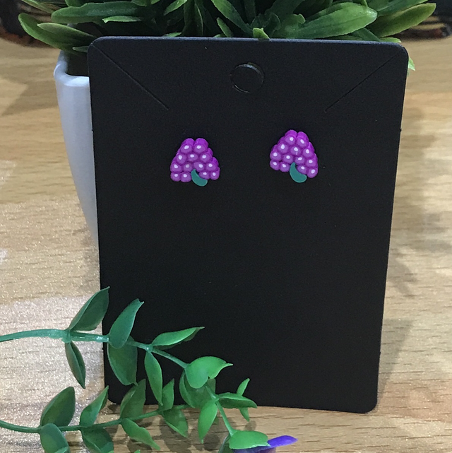 Children Non Metal Purple Earrings- CPR05