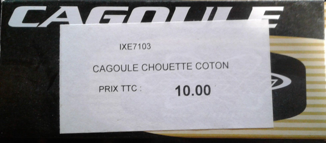cagoule chouette coton IXON