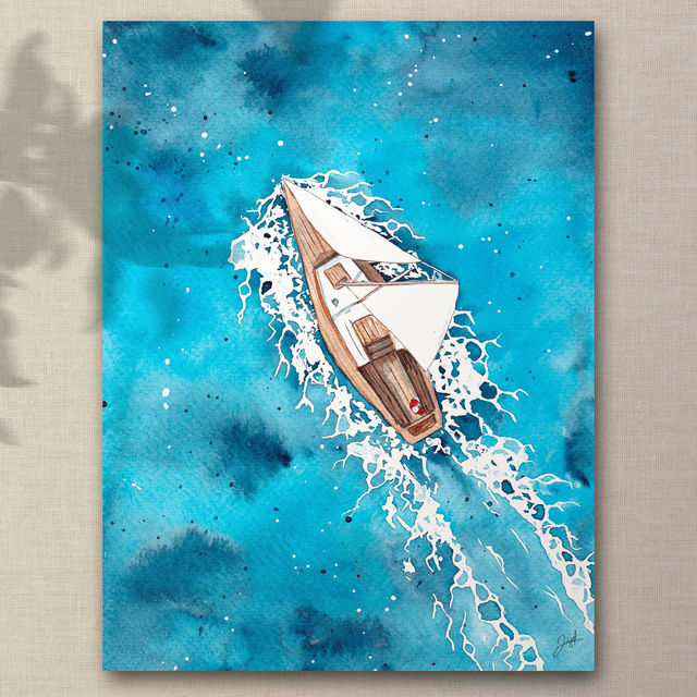 Affiche 30x40 - Bretagne - Le Voilier