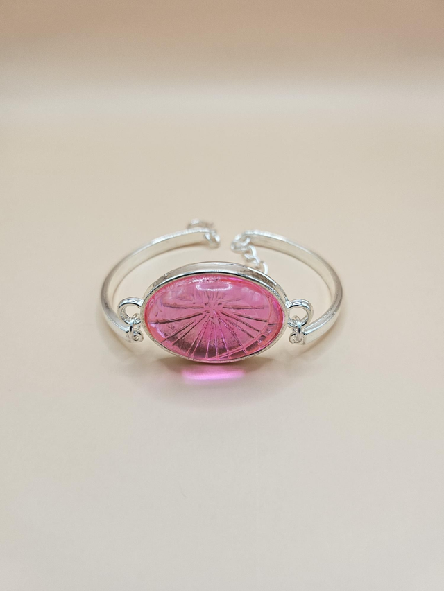 Bracelet en résine - Oval rose  