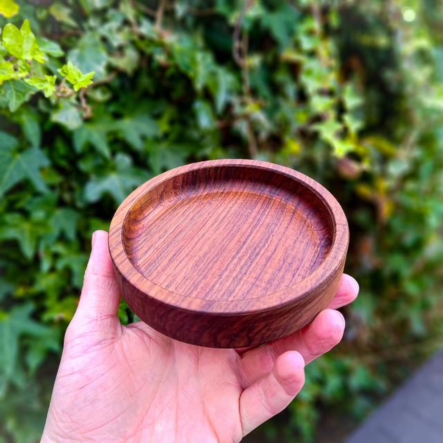 Catch all tray round - Black Walnut