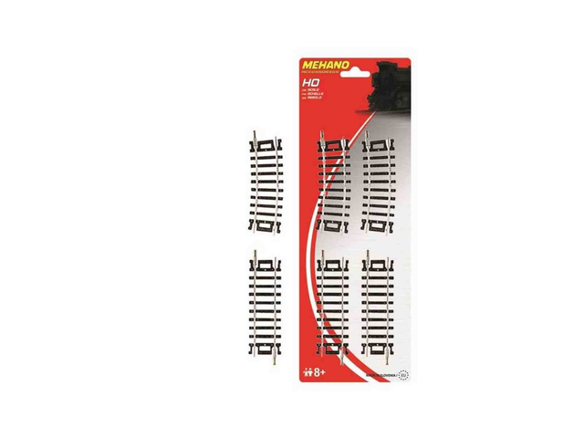 set 2 rails droit 76,2 mm et 2 rails courbe R457,2 - 10° Mehano F234 H0